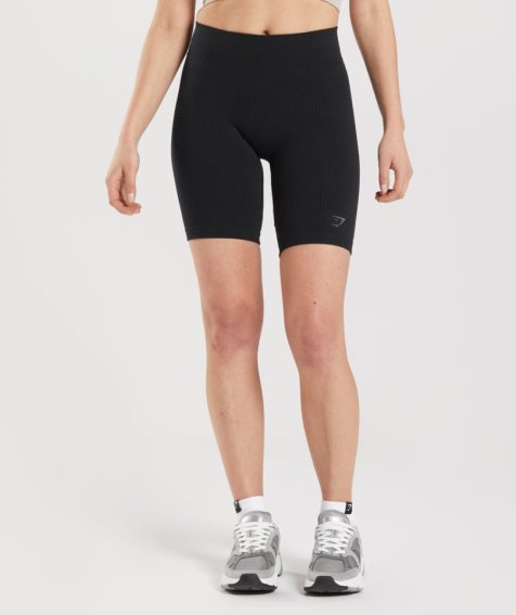 Women's Gymshark Pause Seamless Cycling Shorts Black | NZ 5AJRZK